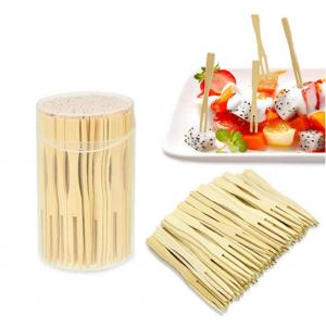 China biodegradable Reusable Mini Food Bamboo Party Forks in bulk supplier