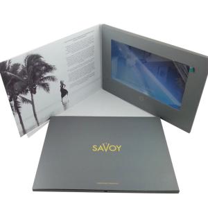 China Do cartão video do folheto de HD IPS LCD memória 256MB feito a mão feita pelo material de papel artificial supplier