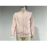 China Menswear Zip PU Leather Coat Pink Polyester Nylon Bomber Jacket With Rib Detail TW69113 wholesale