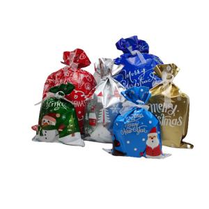 Large Christmas Wrapping Bag , Ribbon Ties W44cm Aluminium Packaging Pouch