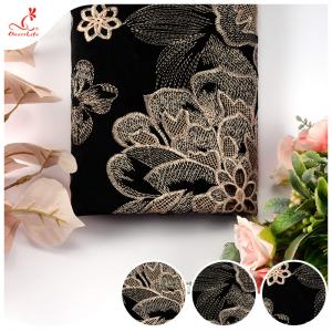 China Flower Pattern Embroidered Lace Fabric Guipure Mesh Lace 135cm Width supplier