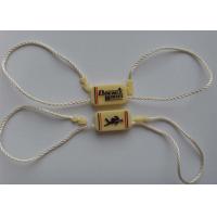 China Custom Garment Plastic Lock Brand Seal Hang Tags Strings Colored Emboss Logo on sale