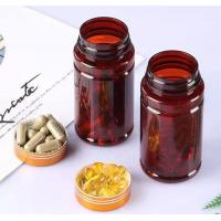 China 100cc 150cc Amber Plastic Medicine Bottles For Tablet Vitamin Supplement Pill on sale