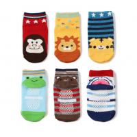 China Colorful Non Slip Neworn Baby Socks / Cotton Grip Non Slip Socks For Children on sale