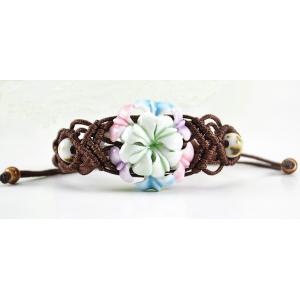 Color chrysanthemum Jingdezhen Ceramic Bracelet female hand jewelry