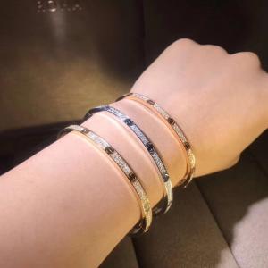 High Quality Fashion Fine Jewelry Pure 18k Real Gold And Natural Vs Diamonds LOVE Bracelet, Small Model Paved
