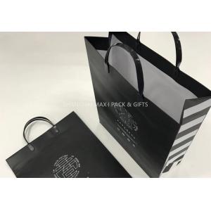 Small Black Custom Printed Paper Bags With Handles Plastic , Branded Shopping Bags Luxury