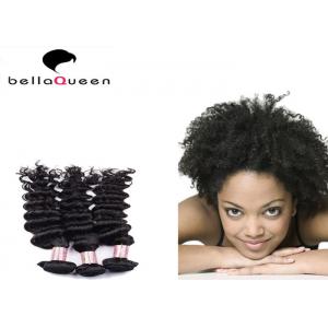 China Natural Black Curly Wave Mongolian Hair Extensions / Grade 6A Virgin Hair supplier