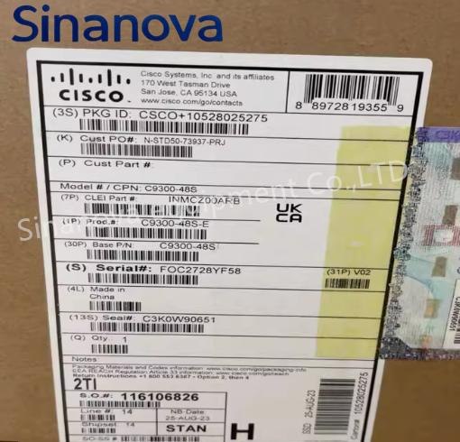 C9300 48S E con soporte completo de StackWise para redes de fibra original nuevo en stock