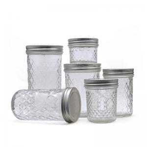 China Jelly Food Glass Pickle Jar , 4oz / 8oz Clear Caviar Clear Glass Jars supplier