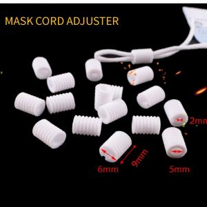 China White Elastic Fastening Removable Plastic Cord Lock Stopper For Face Mask Bulk Order supplier
