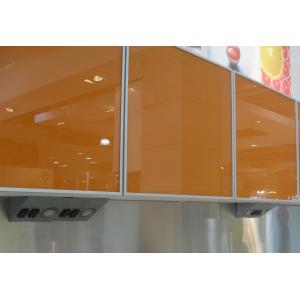 Orange Painted Tempered Glass Panel EN12150 Standards For Kitchen Cabinet