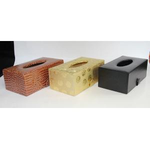 China Wholesale Cheap and Quality Colored Cool Decorative Leather Material Facial Tissue Box supplier