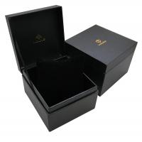 China Custom Logo Luxury Paper Gift Box Packaging Black Watch Boxes Cases With Gold Stamping on sale