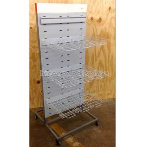 Sports Products Freestanding Metal Gondola Shelving Units Double Sided With 4 Casters