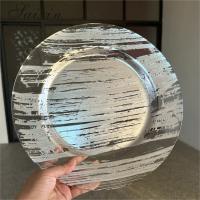 China Hot Sale Wedding Table Decoration Glass Charger Plates 33 cm Wedding Glass Charger Plates on sale