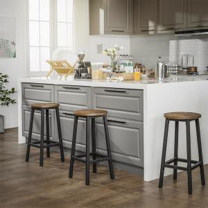 Round Bar Stool Set, Set of 2 Bar Stools, Industrial Bar Chair, Small Bar Stools, Kitchen Furniture, ULBC32X