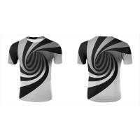 China 3D V Neck Men Women Custom Sublimated T Shirts Hypnotic Funny Printing Short Sleeve on sale