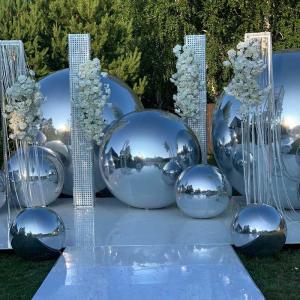 Hanging Giant Sphere Sealed Gold Silver Inflatable Mirror Ball Balloon for Decoration Christmas Silver Mirror Sphere Balls Disco