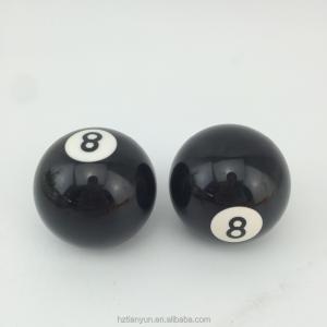 Black Billiard Car Gear Shift Knob 8 Ball Logo Print Acrylic Material