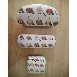 3pcs matched printed cases-trinket case, glasses case and sunglasses case