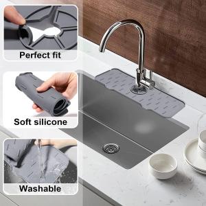 China Sink Draining Pad Behind Faucet Splash Water catcher Mat Silicone Faucet Mat for Kitchen supplier