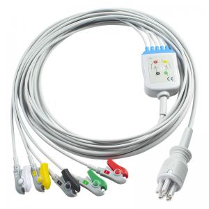 Omron > Colin Compatible Direct-Connect ECG Cable and leadwires  5Lead IEC Grabber