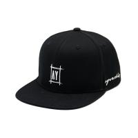 China 55cm Classic Black Flat Hat Adjustable Buckle Back Pure Cotton Snapback Hat on sale