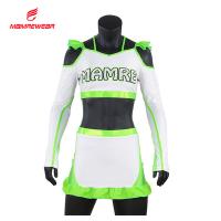 China Special Cut Cheer Dance Clothes Green High School Cheer Uniforms Dry Fit on sale