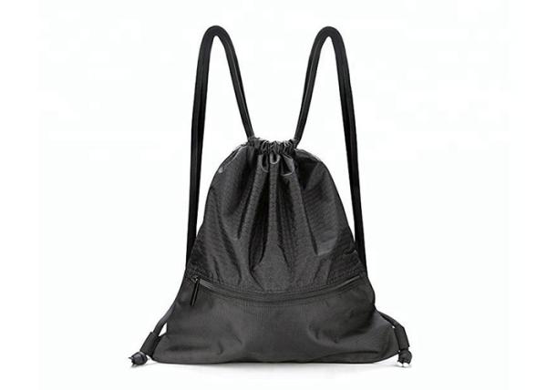Mesh Nylon Custom Drawstring Backpack Polyester Black Cinch Sack
