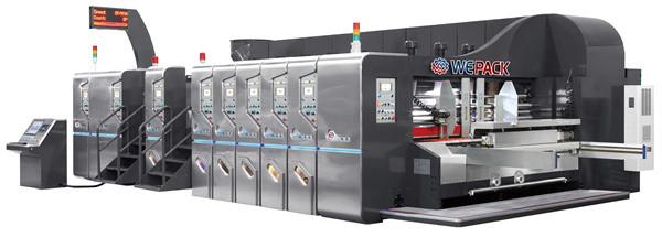Full Servo Automatic Cardboard Box Printer Machine With Valco Gluing System