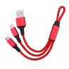 Red Standard Micro USB Data Cable Universal 3 in 1 USB Charging Cable