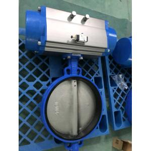 Pneumatic Butterfly Valve , Pneumatic Operated Butterfly Valve By Spring Return Double Acting Actuator