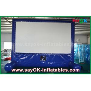 China Large Inflatable Movie Screen Blue Inflatable Outdoor Movie Screen Customized For Advertising / Party / Event supplier