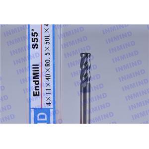 China SiN Coating Corner Radius End Mill , HRC55 4 Flute Extra Long End Mill SGS supplier