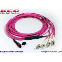 China OM4 MPO MTP Fiber Patch Cord LC SC Connector 8 12 24 Core Pink Violet LSZH on sale