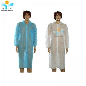 Knit Wrists Disposable Lab Coat PP PPE SMS Nonwoven Material