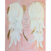 China Angle Wings Pattern Modern Canvas Wall Art Hand Painted Embellishments on sale