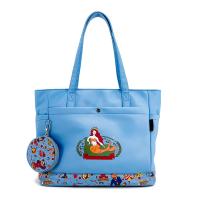 China Canvas Tote Bag Sling Bag , Digtal Printing Blue Crossbody Bag With Coin Pouch on sale