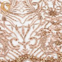 China Exquisite Luxury Beaded Wedding Dress Fabric Decoration 3D Embroidery on sale