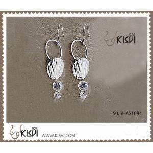 China 925 Fashion jewelry sterling silver gemstone earrings with PP bag packing W-AS1084 supplier