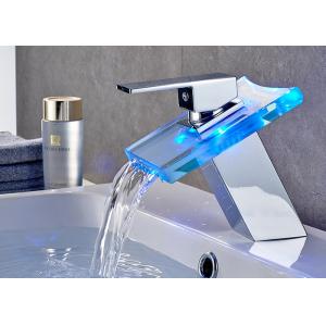 China ROVATE Watermark LED RGB Faucet Spout Washroom Waterfall Basin Mixer Tap supplier