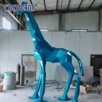 China Intricate Forged Metal Sculpture Geometric Giraffe on sale