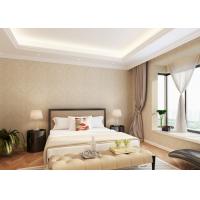 China Lovely Beige Color Country Home Wallpaper With Symmetrical Leaf Pattern on sale