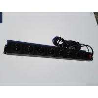 China Germany Black 8 Outlet Power Bar With Extra Long Cord / Aluminum Housing Schuko Plug on sale