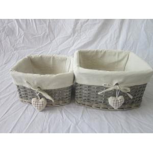China wicker gift basket set of two, with heart decoration supplier