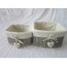 wicker gift basket set of two, with heart decoration