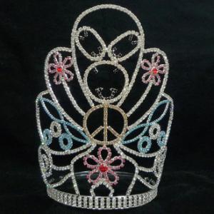 China Easter Rabbit flower pageant crowns and tiaras pageant rhinestone crystal tiaras and crown supplier pai crown jewelry supplier