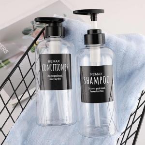 China 500ml Transparent Plastic Shampoo Bottle With Black Lotion Pump Convenient supplier