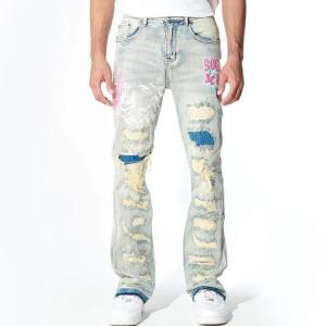 China                  Custom Slim Fit Jeans Skinny Streetwear Straight-Leg Premium Stretchy Pants Denim Jeans for Men              supplier